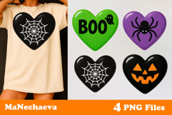 Halloween Candy Heart Clipart | Cute Halloween Sublimation Product Image 1