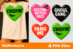 Halloween Candy Heart Clipart | Cute Halloween Sublimation Product Image 1