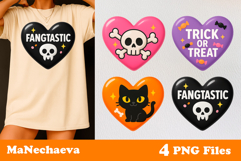 Halloween Candy Heart Clipart | Cute Halloween Sublimation Product Image 1