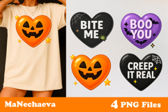 Halloween Candy Heart Clipart | Cute Halloween Sublimation Product Image 1