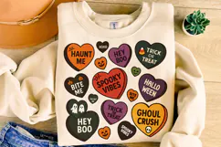 Candy Hearts Halloween PNG, Retro Halloween PNG, Spooky PNG Product Image 1