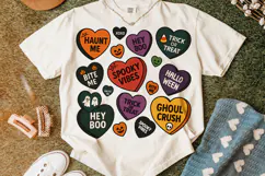 Candy Hearts Halloween PNG, Retro Halloween PNG, Spooky PNG Product Image 5