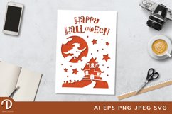Happy Halloween Card Paper Cut SVG Product Image 1