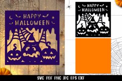 Happy Halloween Card SVG | Halloween Paper Cut Design Product Image 4
