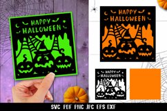 Happy Halloween Card SVG | Halloween Paper Cut Design Product Image 1