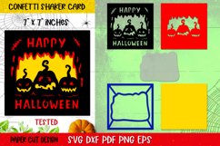 Halloween Pumpkin Confetti Shaker Card |Halloween Paper Cut Product Image 2