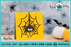 Halloween Spiderweb Spider Card Template Product Image 5
