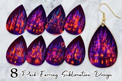 Earring teardrop sublimation design Halloween Castile Neon Product Image 1