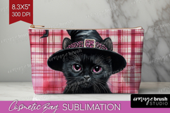 Halloween Cat Cosmetic Bag - Witch Hat Makeup Bag PNG Product Image 1