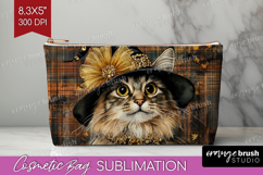 Halloween Cat Cosmetic Bag - Witch Hat Makeup Bag PNG Product Image 1