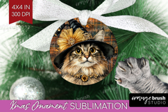 Halloween Cat Ornament PNG - Witch Hat PNG Sublimation Product Image 1