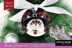 Halloween Cat Ornament PNG - Witch Hat PNG Sublimation Product Image 1