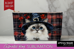 Halloween Cat Cosmetic Bag - Witch Hat Makeup Bag PNG Product Image 1