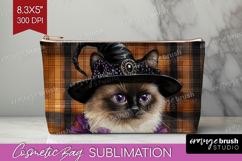 Halloween Cat Cosmetic Bag - Witch Hat Makeup Bag PNG Product Image 1