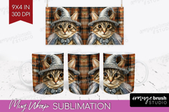 Halloween Cat Mug Wrap - Witch Hat Mug PNG Sublimation Product Image 1