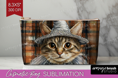 Halloween Cat Cosmetic Bag - Witch Hat Makeup Bag PNG Product Image 1