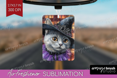 Halloween Cat Air Freshener PNG - Witch Hat PNG Sublimation Product Image 1
