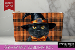 Halloween Cat Cosmetic Bag - Witch Hat Makeup Bag PNG Product Image 1
