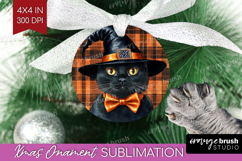 Halloween Cat Ornament PNG - Witch Hat PNG Sublimation Product Image 1