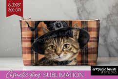 Halloween Cat Cosmetic Bag - Witch Hat Makeup Bag PNG Product Image 1