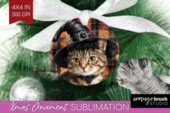 Halloween Cat Ornament PNG - Witch Hat PNG Sublimation Product Image 1