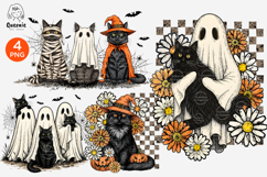 Halloween Black Cats Cute Ghost Witch Pumpkin Sublimation Product Image 1