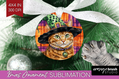 Halloween Cat Ornament PNG - Witch Hat PNG Sublimation Product Image 1