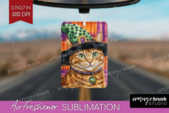 Halloween Cat Air Freshener PNG - Witch Hat PNG Sublimation Product Image 1