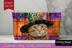 Halloween Cat Cosmetic Bag - Witch Hat Makeup Bag PNG Product Image 1