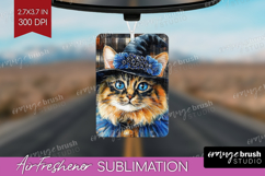 Halloween Cat Air Freshener PNG - Witch Hat PNG Sublimation Product Image 1