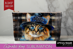 Halloween Cat Cosmetic Bag - Witch Hat Makeup Bag PNG Product Image 1
