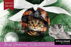 Halloween Cat Ornament PNG - Witch Hat PNG Sublimation Product Image 1