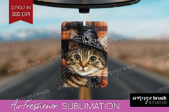 Halloween Cat Air Freshener PNG - Witch Hat PNG Sublimation Product Image 1