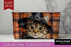 Halloween Cat Cosmetic Bag - Witch Hat Makeup Bag PNG Product Image 1