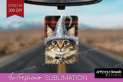 Halloween Cat Air Freshener PNG - Witch Hat PNG Sublimation Product Image 1