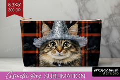 Halloween Cat Cosmetic Bag - Witch Hat Makeup Bag PNG Product Image 1