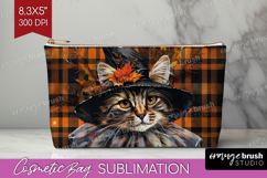Halloween Cat Cosmetic Bag - Witch Hat Makeup Bag PNG Product Image 1