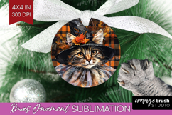 Halloween Cat Ornament PNG - Witch Hat PNG Sublimation Product Image 1