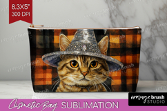 Halloween Cat Cosmetic Bag - Witch Hat Makeup Bag PNG Product Image 1