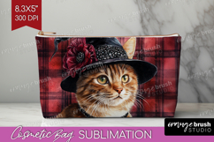 Halloween Cat Cosmetic Bag - Witch Hat Makeup Bag PNG Product Image 1