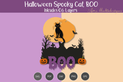 Halloween Spooky Cat BOO 3D Layered SVG Product Image 2