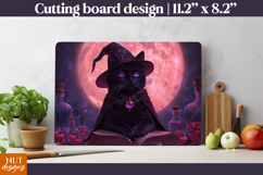 Mystic Black cat Fairy Cutting Board Halloween kitchen decor Product Image 1
