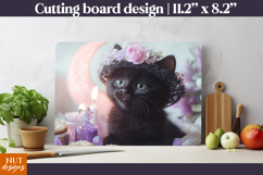 Mystic Black cat Fairy Cutting Board Halloween kitchen decor Product Image 1