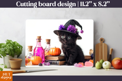 Mystic Black cat Fairy Cutting Board Halloween kitchen decor Product Image 1