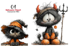 Halloween Cat Clipart PNG Product Image 1