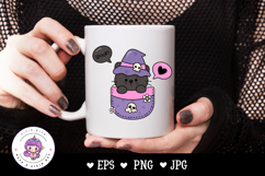 Halloween cat kitten in pocket kawaii clipart spooky night Product Image 2