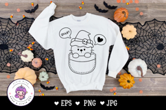 Halloween cat kitten in pocket kawaii clipart spooky night Product Image 3