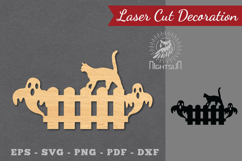 Halloween Cat Laser Cut Decoration SVG Product Image 1