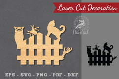Halloween Cat Laser Cut Decoration SVG Product Image 1