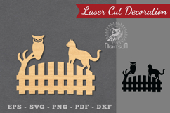 Halloween Cat Laser Cut Decoration SVG Product Image 1